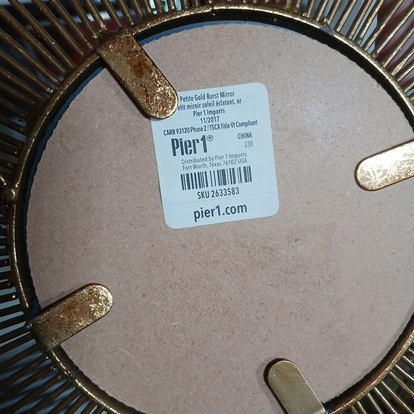 Pier 1 Imports Gold Tone Petite Starburst Mirror - Picture 3 of 3
